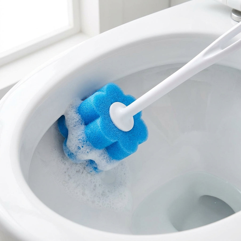 Toilet Cleaning Disposable Toilet Brush Holder Push Button Design - Image 8