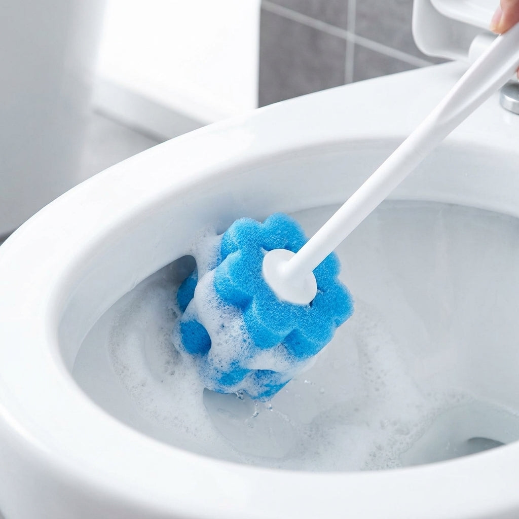 Toilet Cleaning Disposable Toilet Brush Holder Push Button Design - Image 10