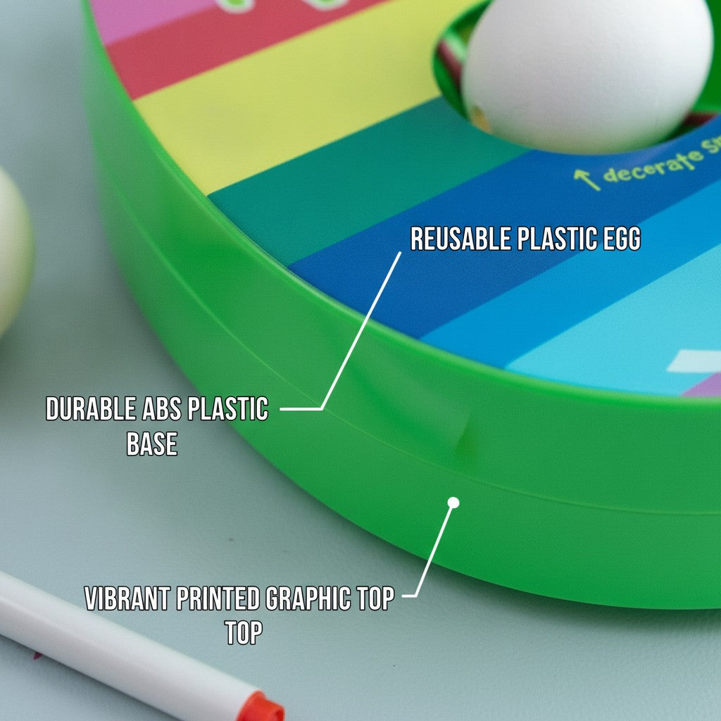 egg decorating spinner close-up construction and materials