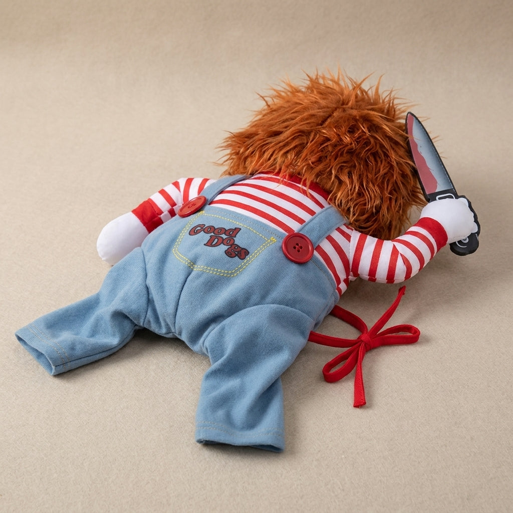 Halloween Costume Dog Funny Cosplay Costume Wig Prop Knife - angle