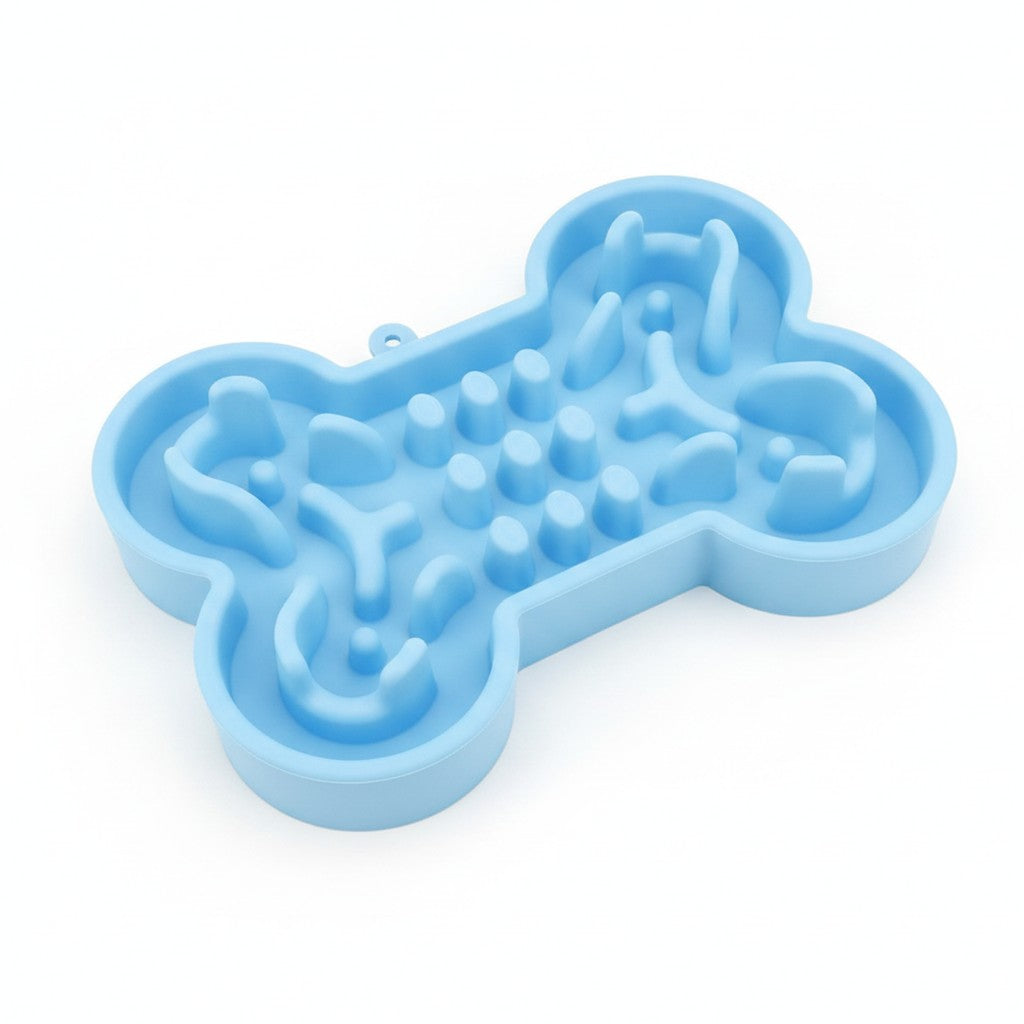 slow feeder dog bowl product photo on white background