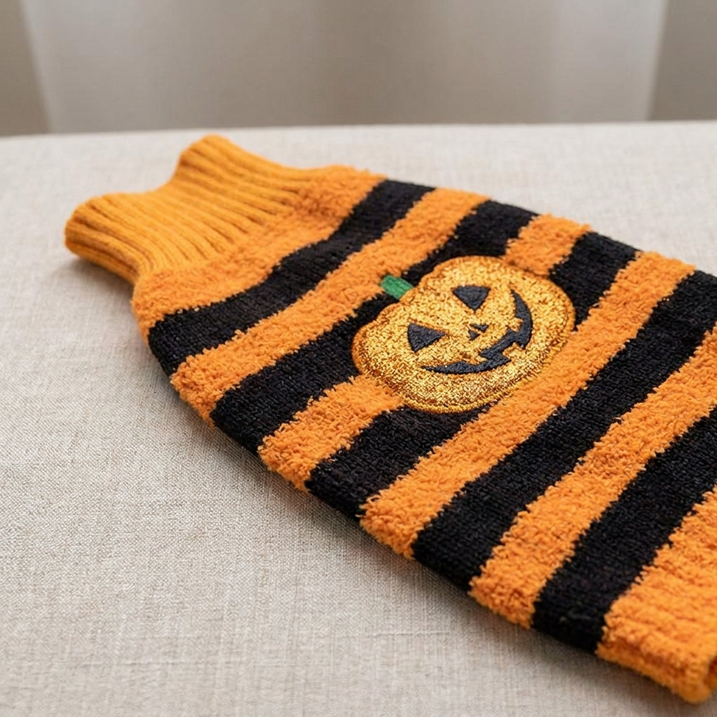 Halloween Costume Dog Sweater Knitted Striped Cozy Sweater for Dogs - angle