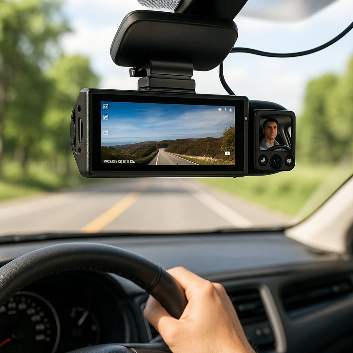 Dual Lens Dash Camera Car Cam Front And Interior Recording With Display Screen - Image 6