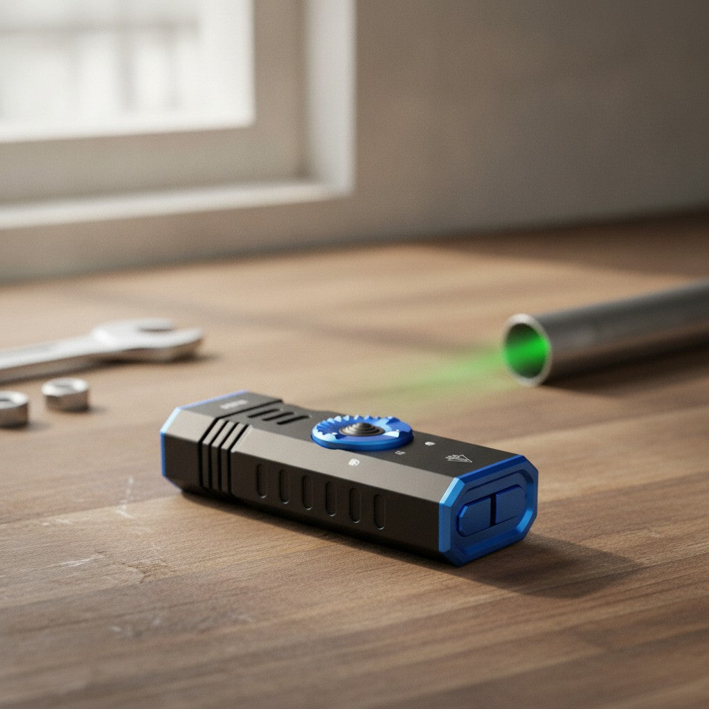edc pocket flashlight in use, lifestyle scene