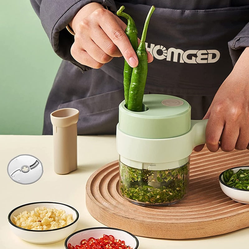 Electric Food Chopper Mini Processor Portable Garlic - Image 3