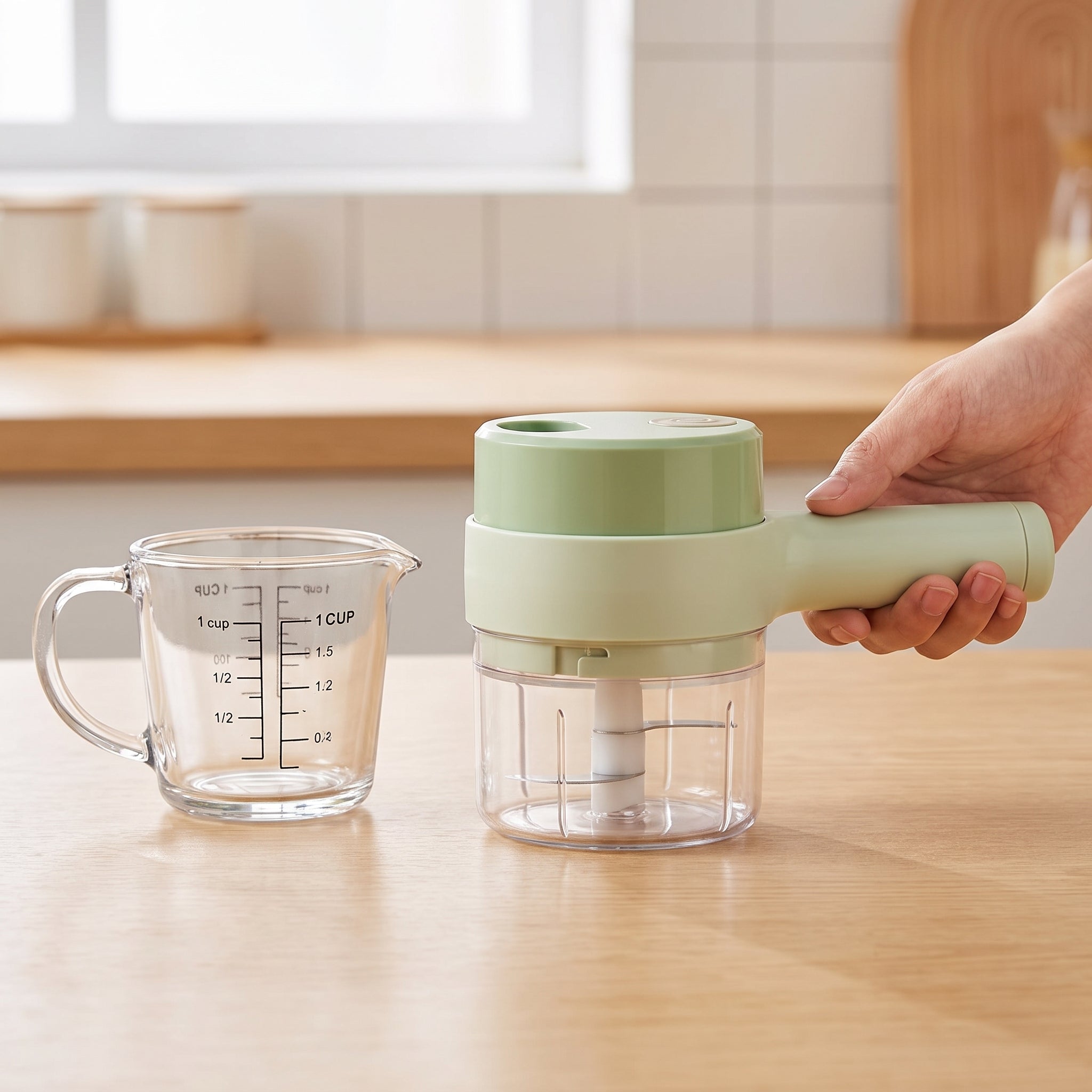 Electric Food Chopper Mini Processor Portable Garlic - scale