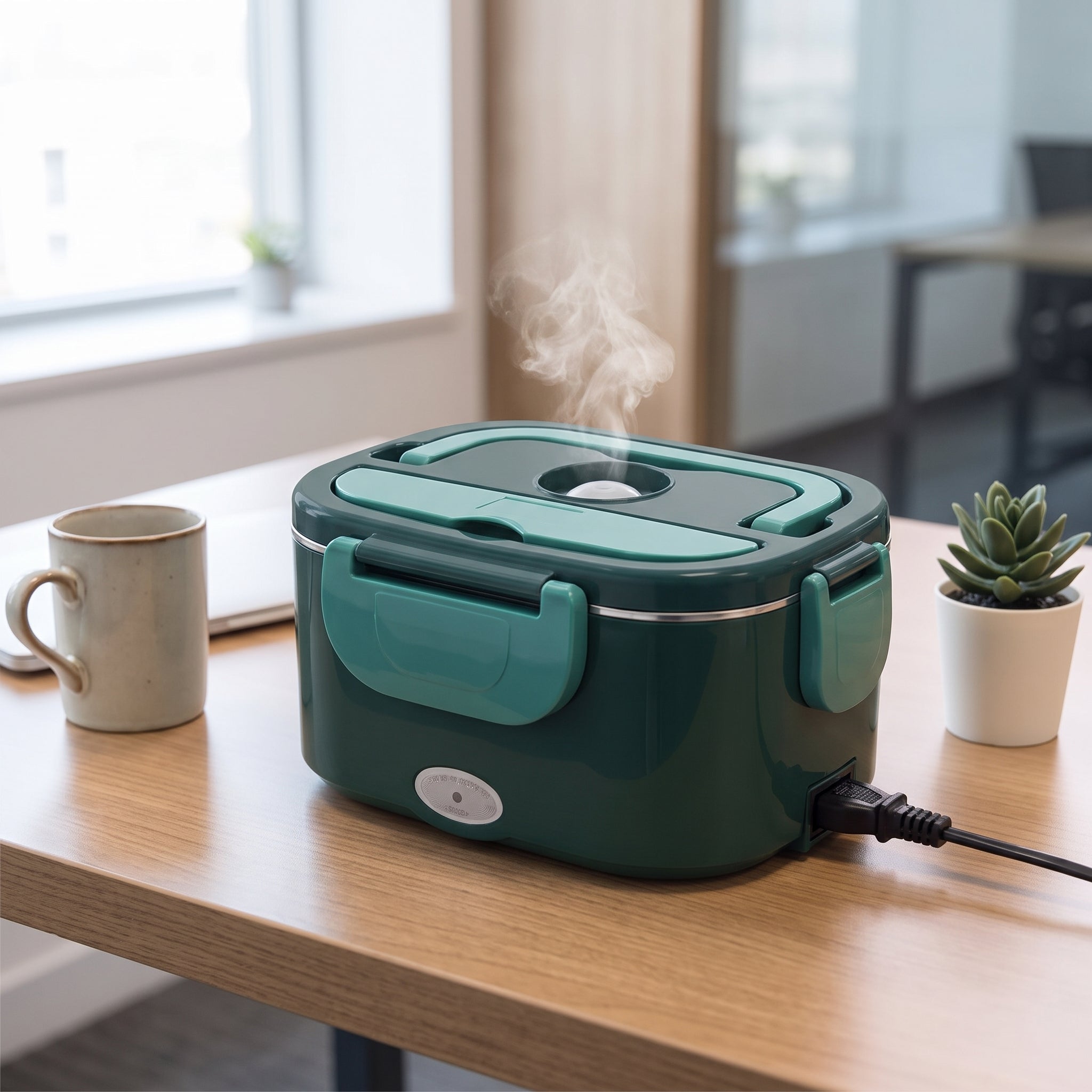 Heated Lunch Box Electric Food Warmer Portable Bento - in-use