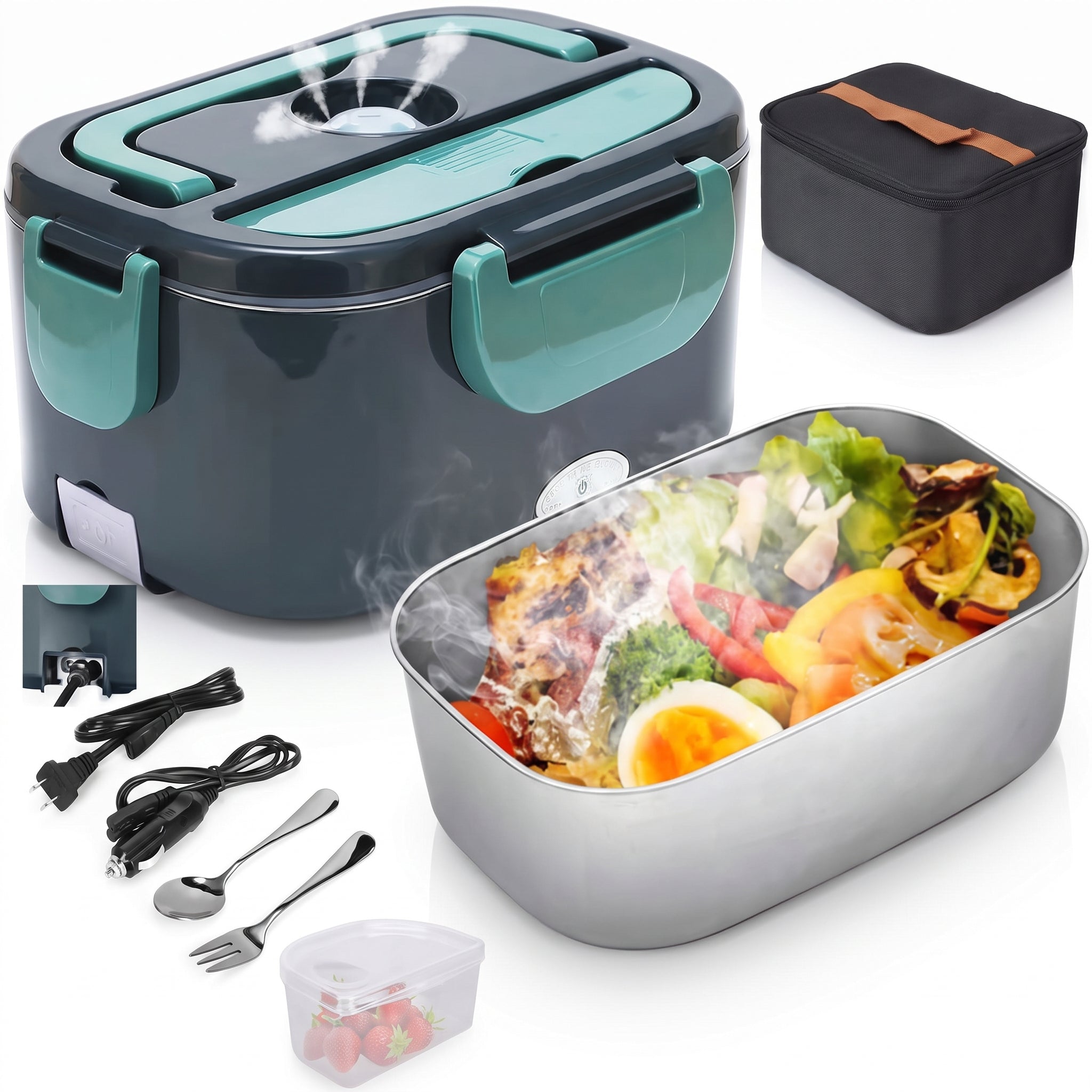 Heated Lunch Box Electric Food Warmer Portable Bento - studio