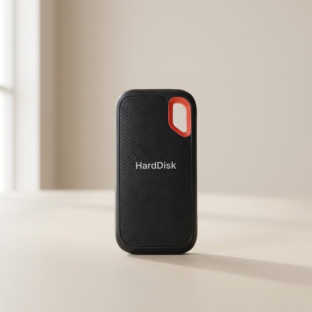 External Hard Drive Portable Storage Device Compact Black Orange - Image 1