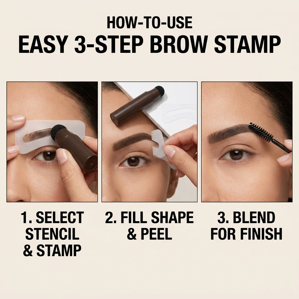 Eyebrow Stamp Stencil Kit, Waterproof Brow Powder Shaping Set, One-Step Brow Filling Makeup benefits