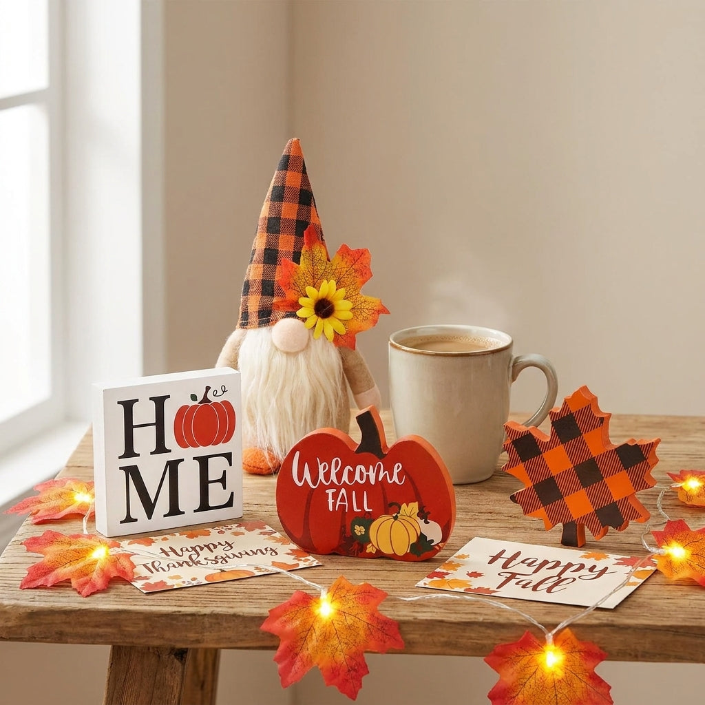 Fall Decorations Thanksgiving Decorations Tray Decorations Gnome Signs - scale