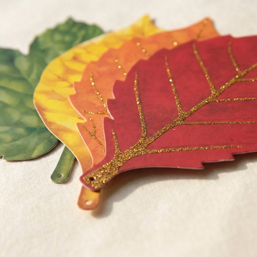 Fall Decor Home Decorations Assorted Leaves Garland Banner - detail