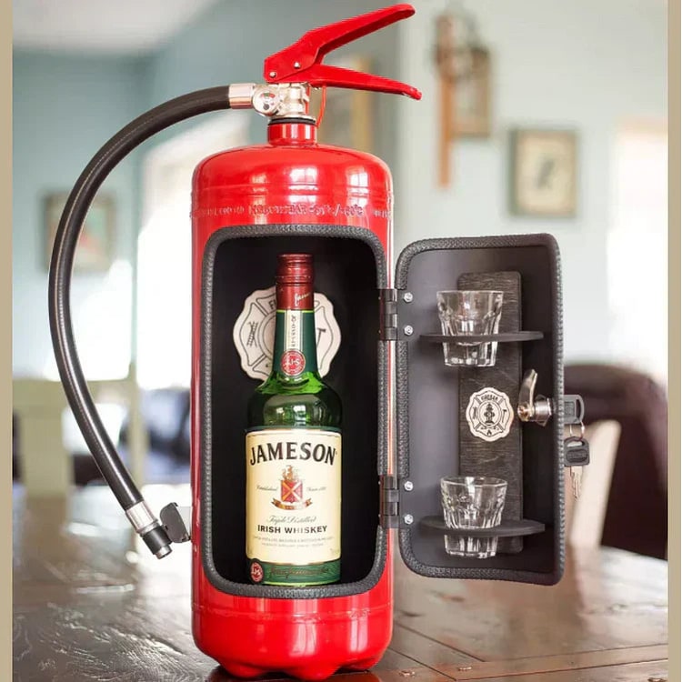 Fire Extinguisher Mini Bar Hidden Bar Novelty Design Red Black Accents - Image 4
