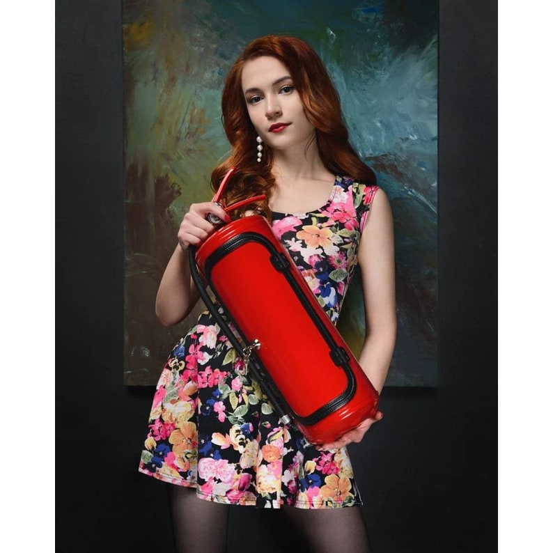 Fire Extinguisher Mini Bar Hidden Bar Novelty Design Red Black Accents - Image 7
