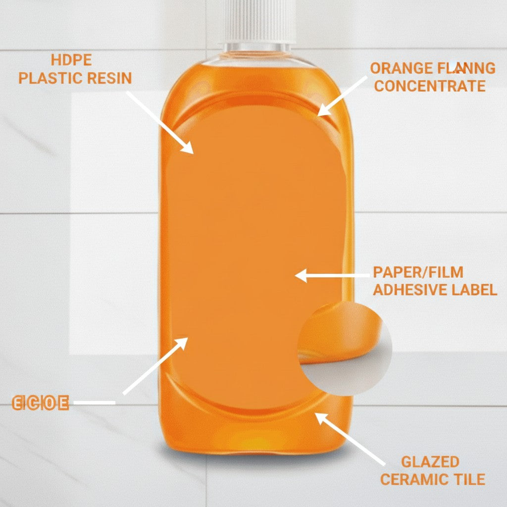 floor cleaner bottle close-up construction and materials