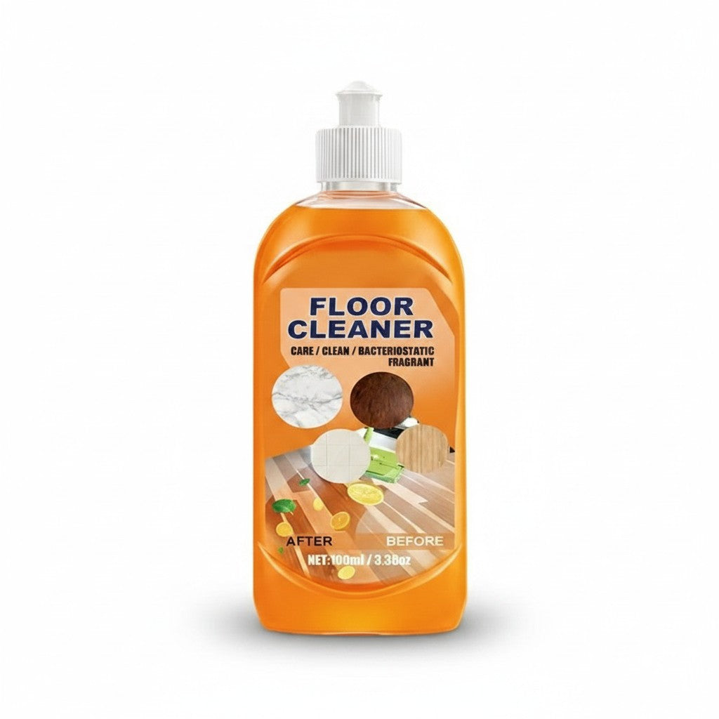 floor cleaner bottle product photo on white background