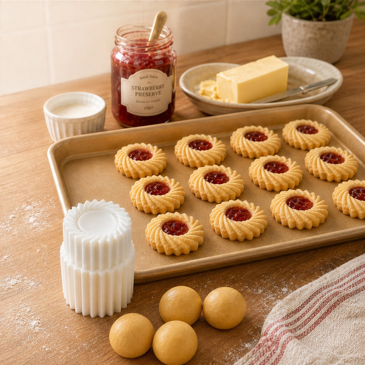 Fluted Jam Cookie Mould For Bakery-Style Filled Cookies With Simple Press - Image 6