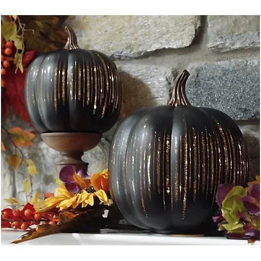 Galaxy Projection Pumpkin Hand-Blown Venetian Glass With Rotating Starry Night Light - Image 3