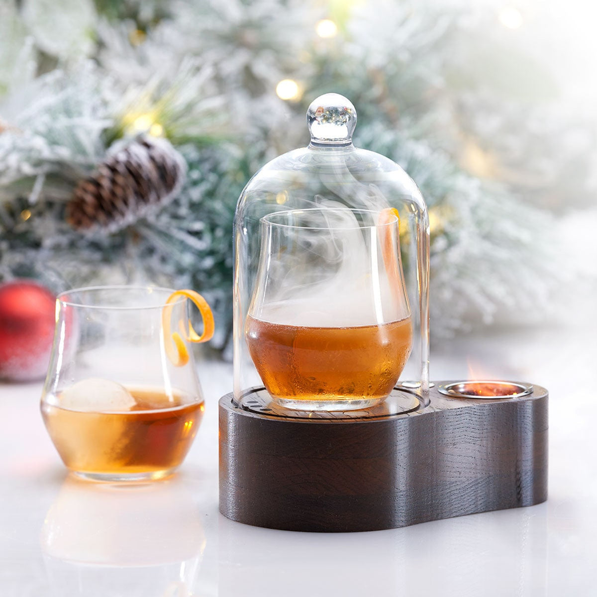 Glass Cocktail Smoker With Handcrafted Dome And LED Lighting - Image 1