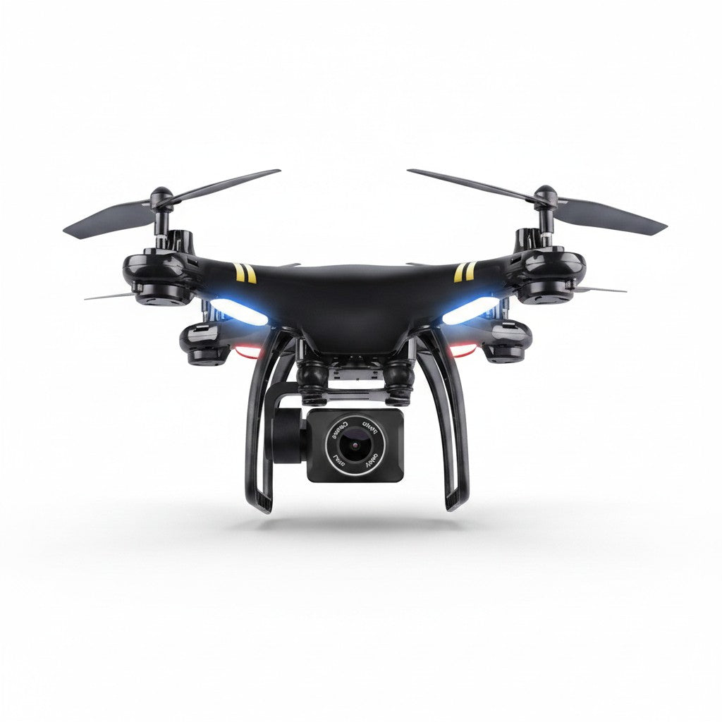 gps camera drone product photo on white background