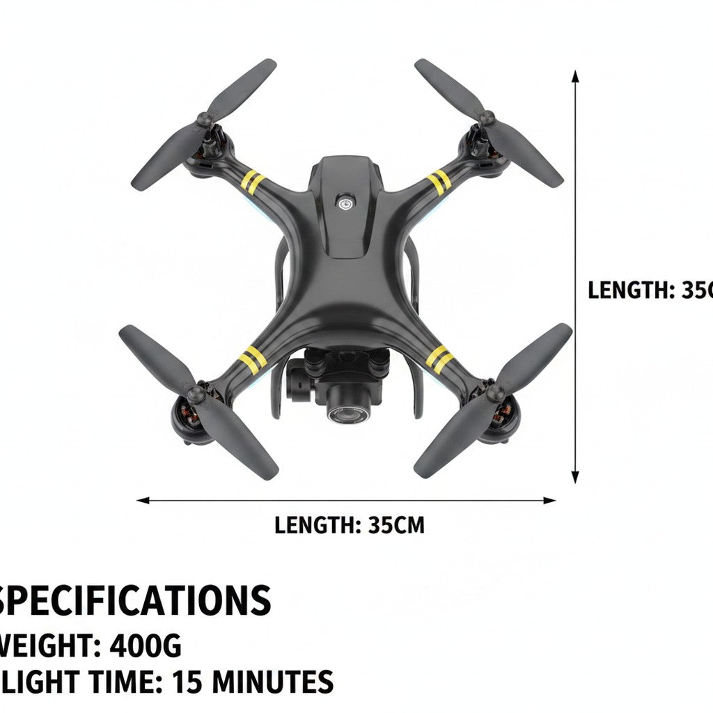 gps camera drone dimensions and size guide