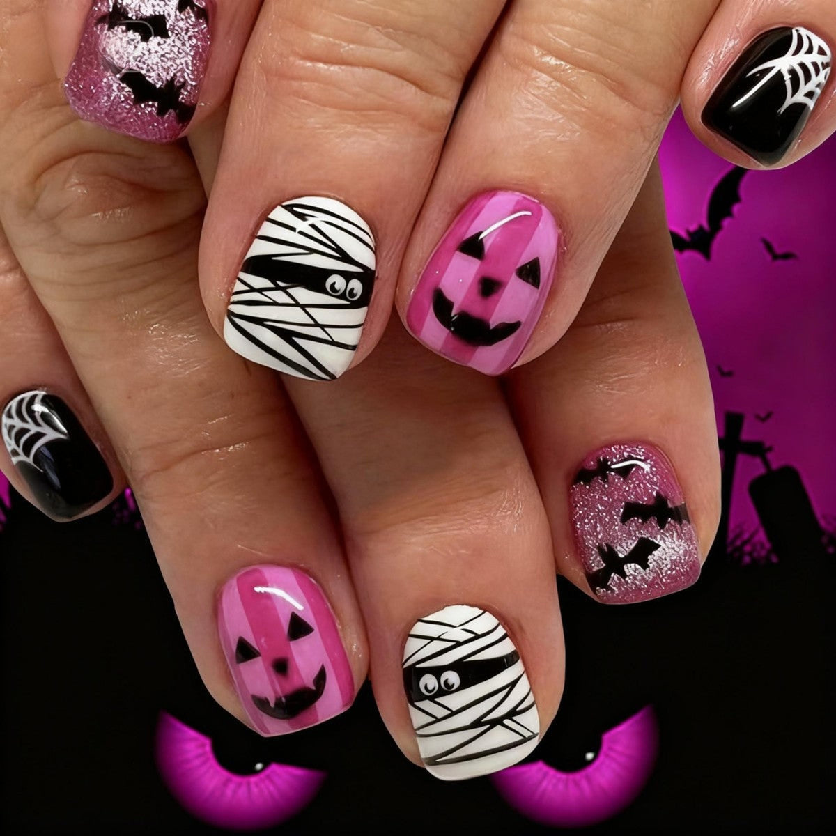 Halloween Press On Nails Kreatives Halloween-Nagelset Karnz - Image 1