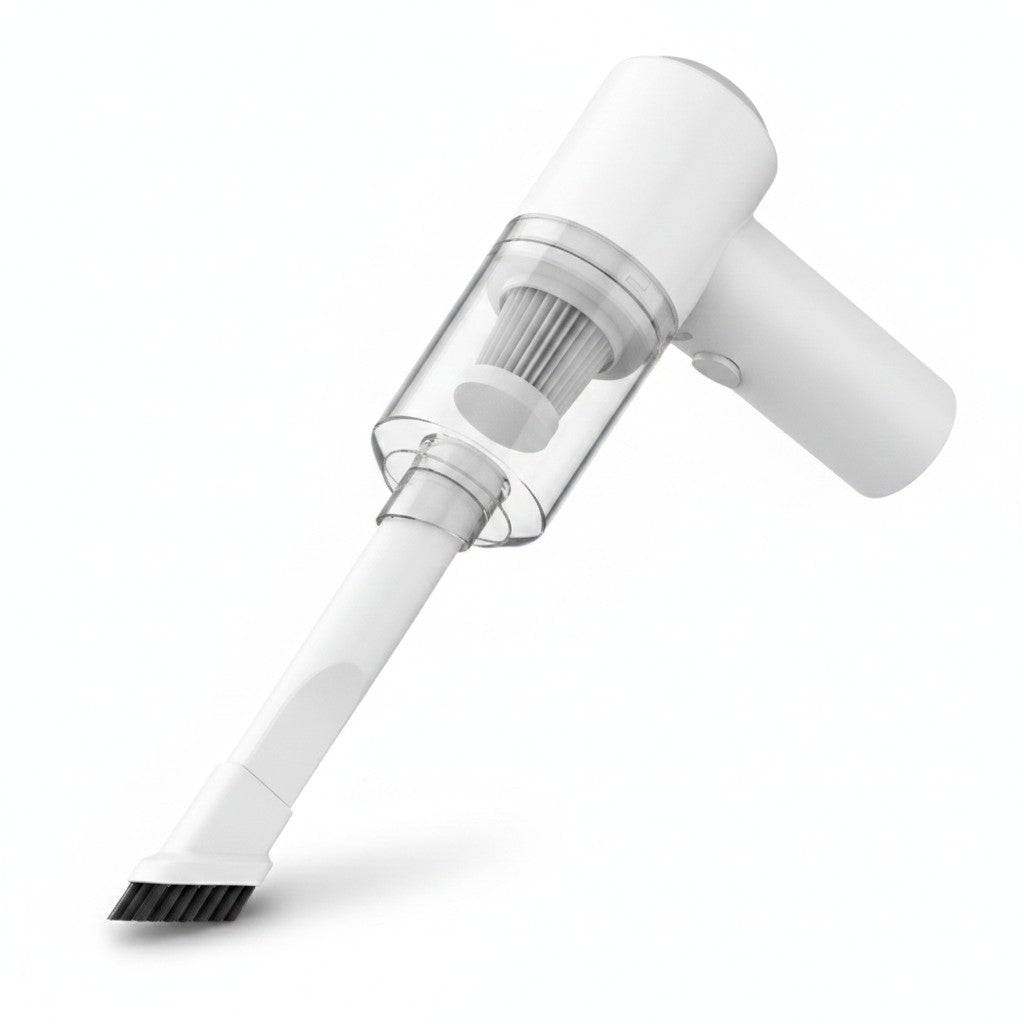 handheld car vacuum product photo on white background