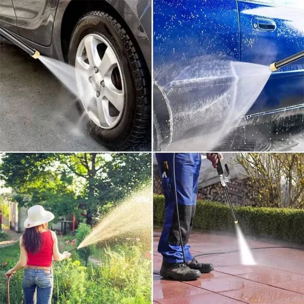 Hose Nozzle High Pressure Garden Hose Nozzle Metal Wand Attachment - Image 2