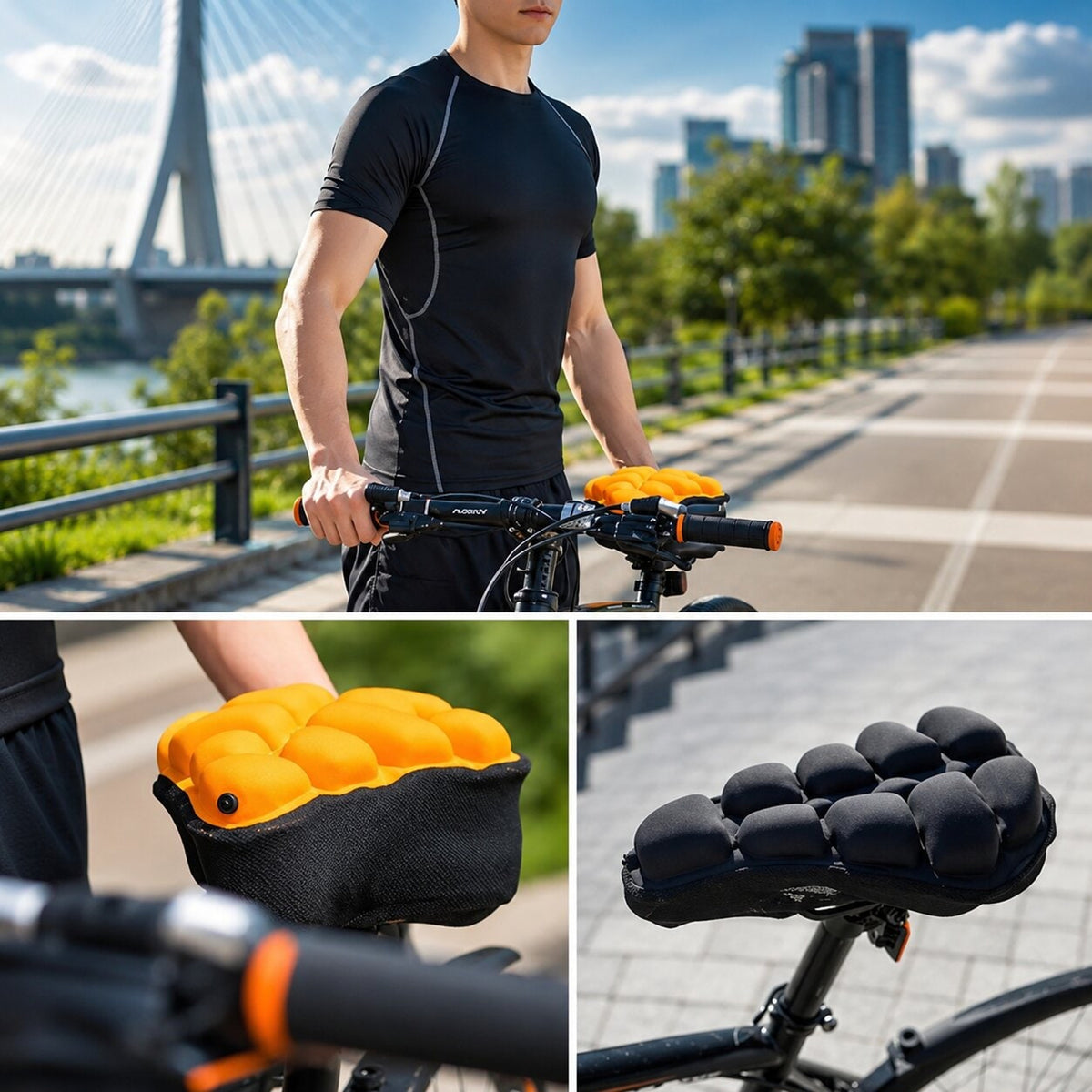 Inflatable Bike Seat Cover With Hand Pump And Elastic Straps - Image 15
