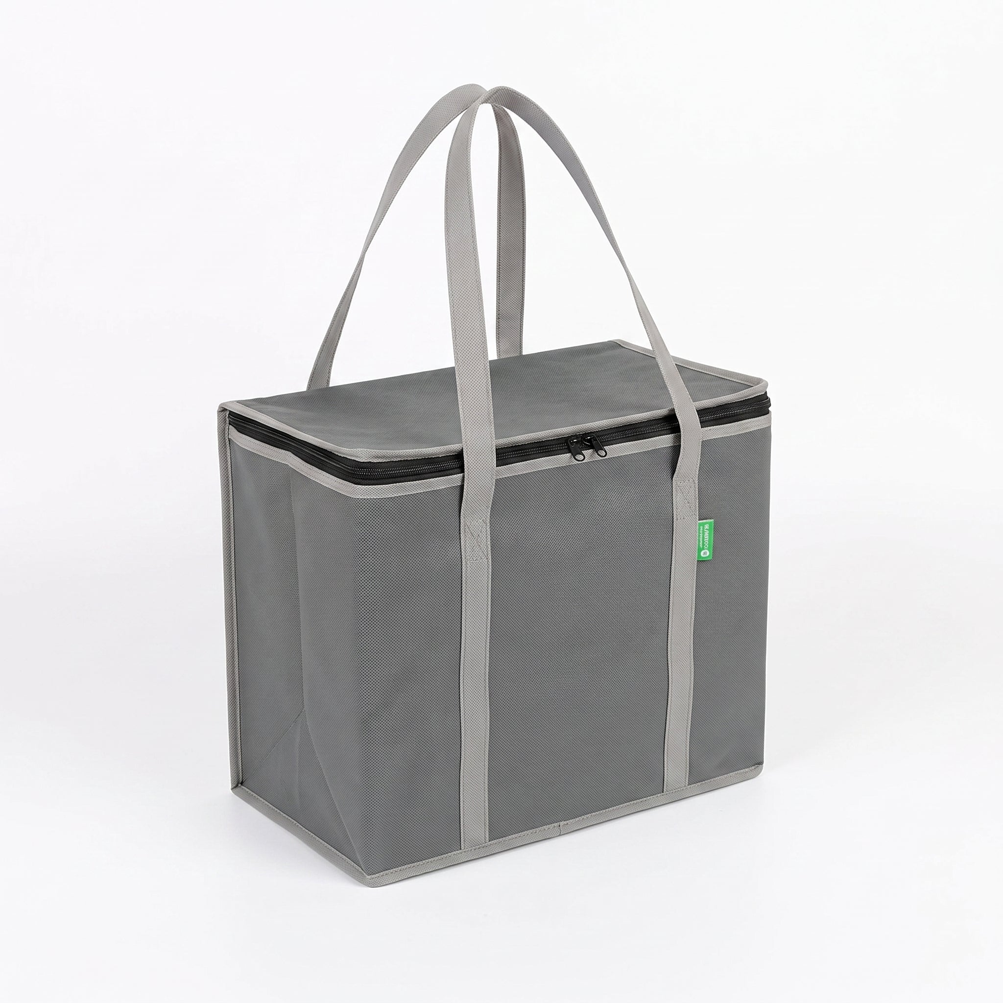 Shopping Bag Cooler Insulated Set Gray Foldable Food - angle