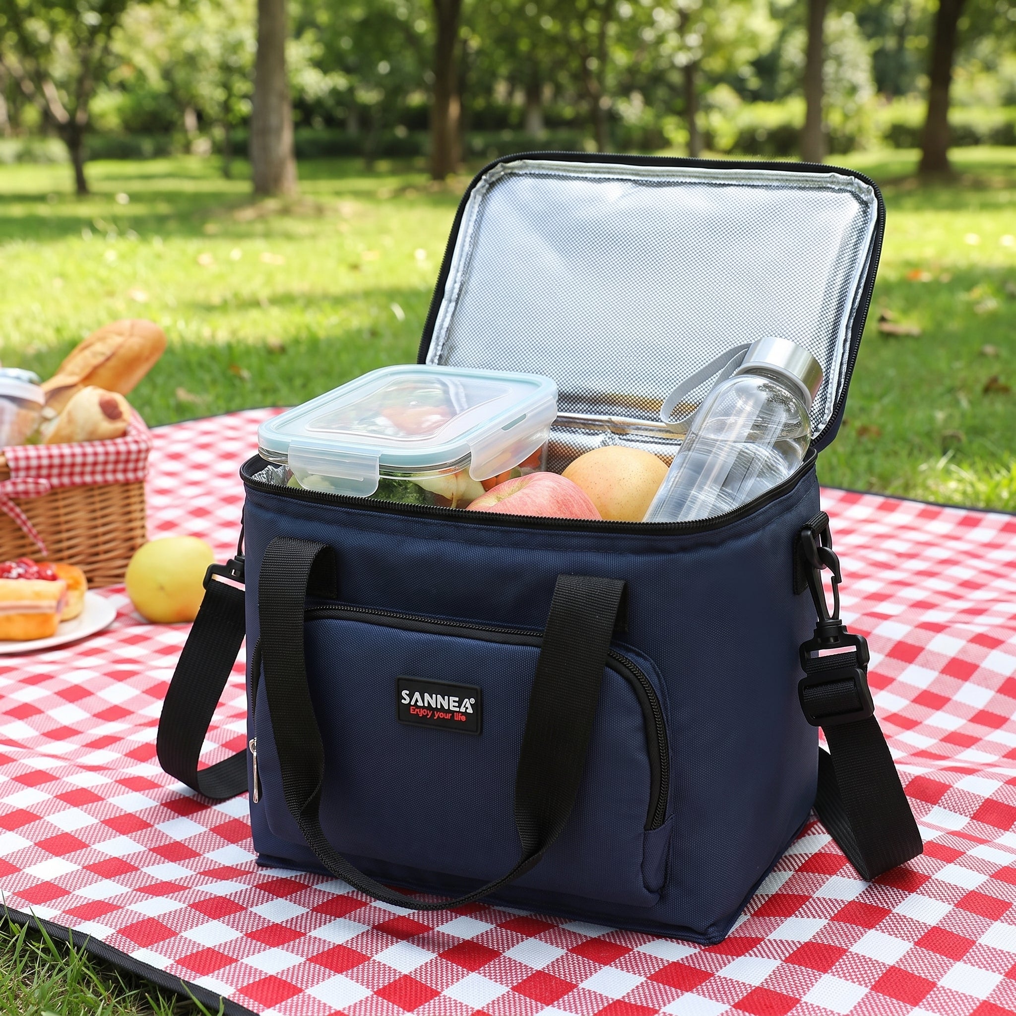 Lunch Bag Insulated Portable Cooler Strap Multi-Patterned - hero