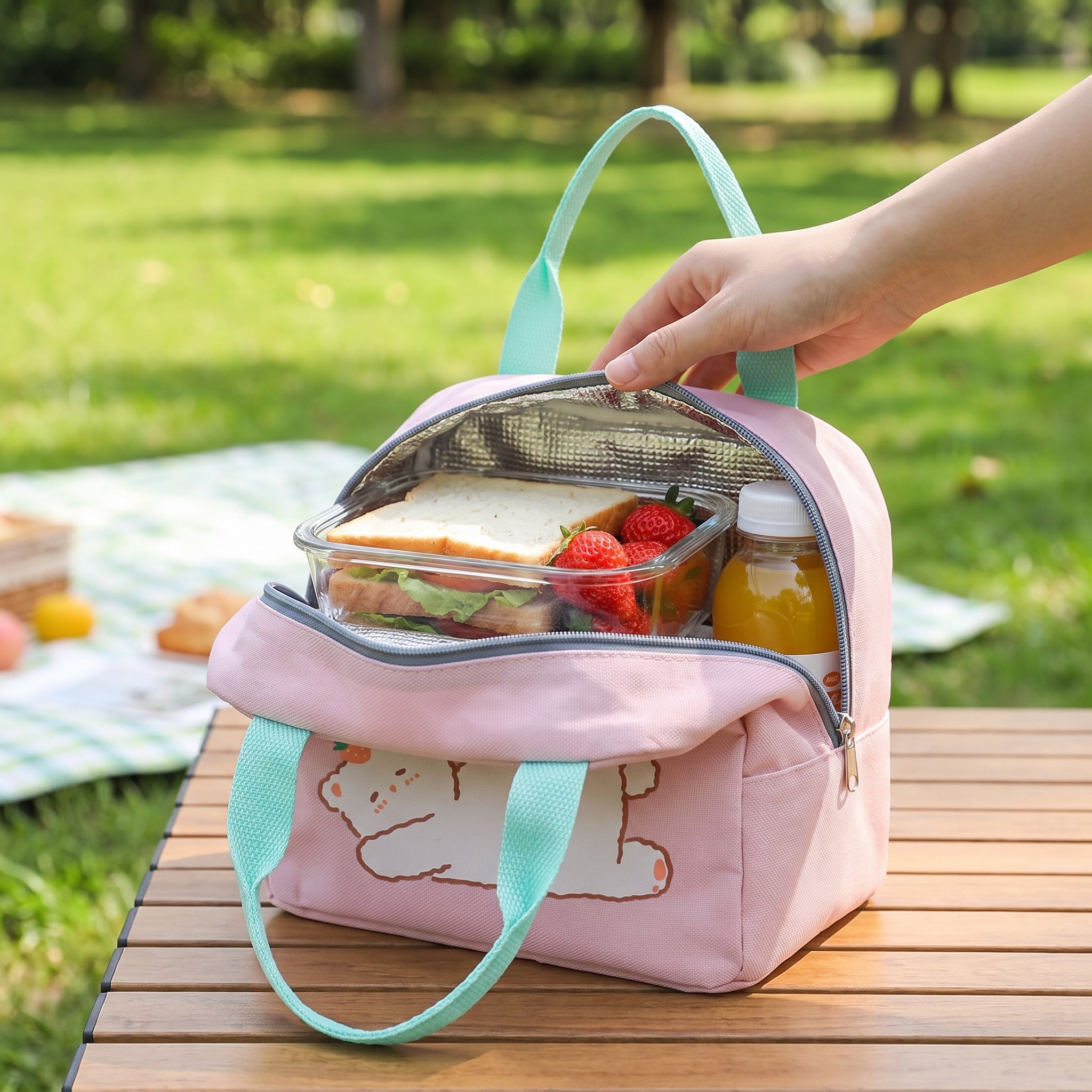Lunch Bag Insulated Cooler for Work Soft-Sided Fabric Design - Image 1