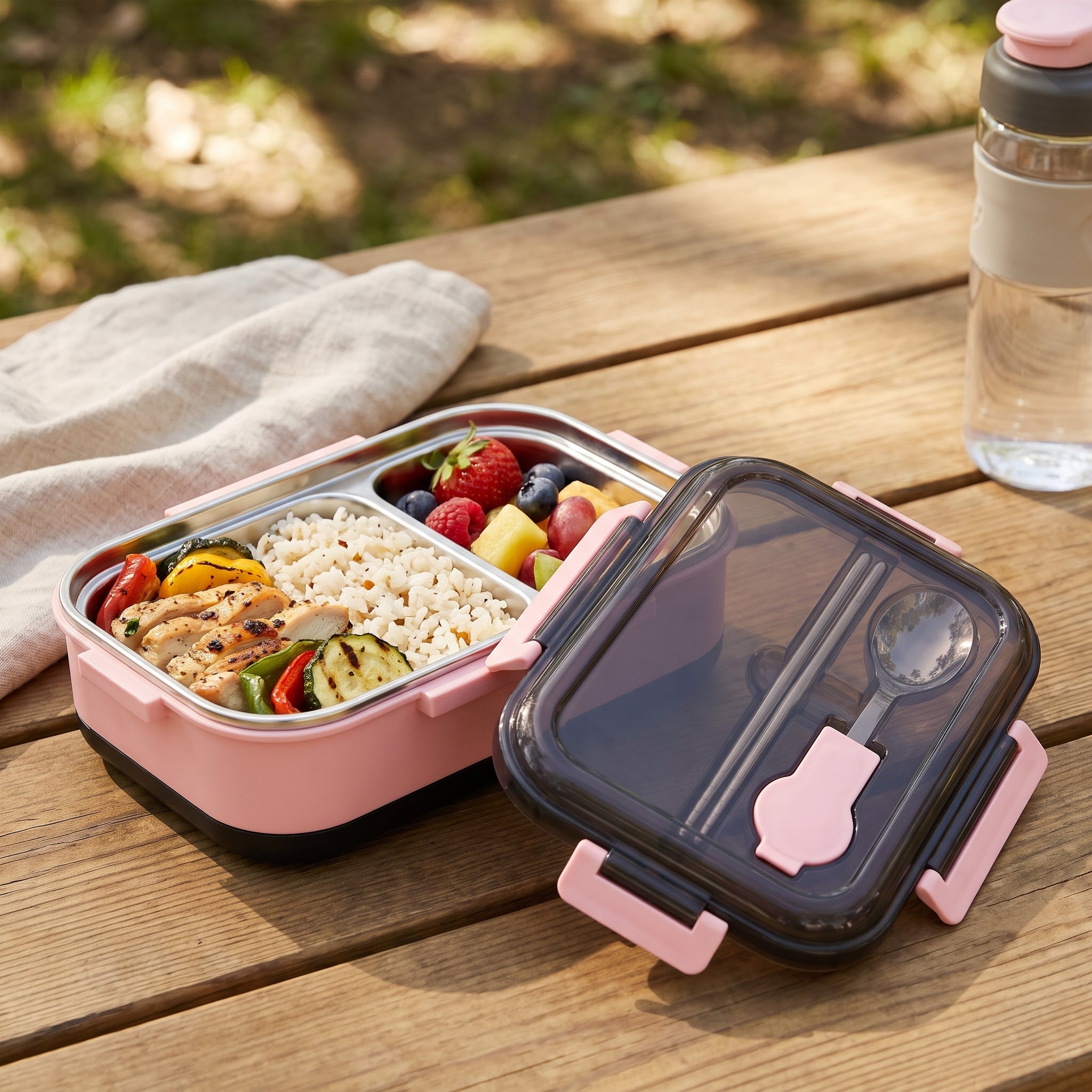 Stainless Steel Lunch Box Bento Meal Prep Food Storage Container - hero