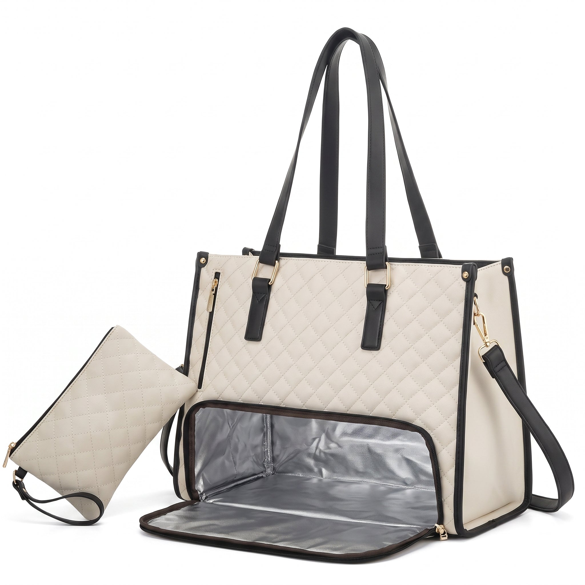 Women's Lunch Bag Insulated Lunch Tote Bag Laptop Bag Quilted Pouch - studio