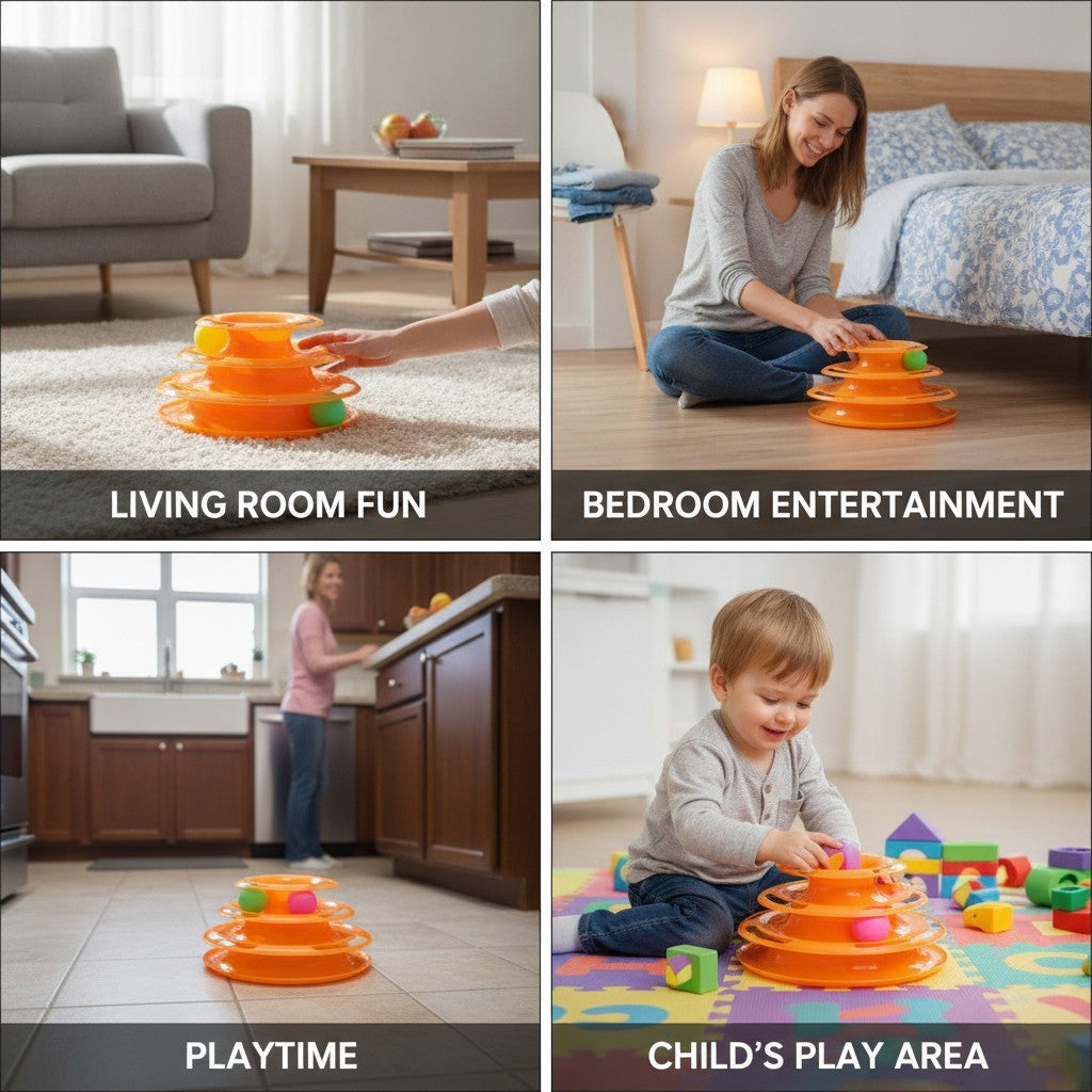 Interactive Cat Toy Tower, 3-Level Track Ball Teaser for Indoor Cats benefits