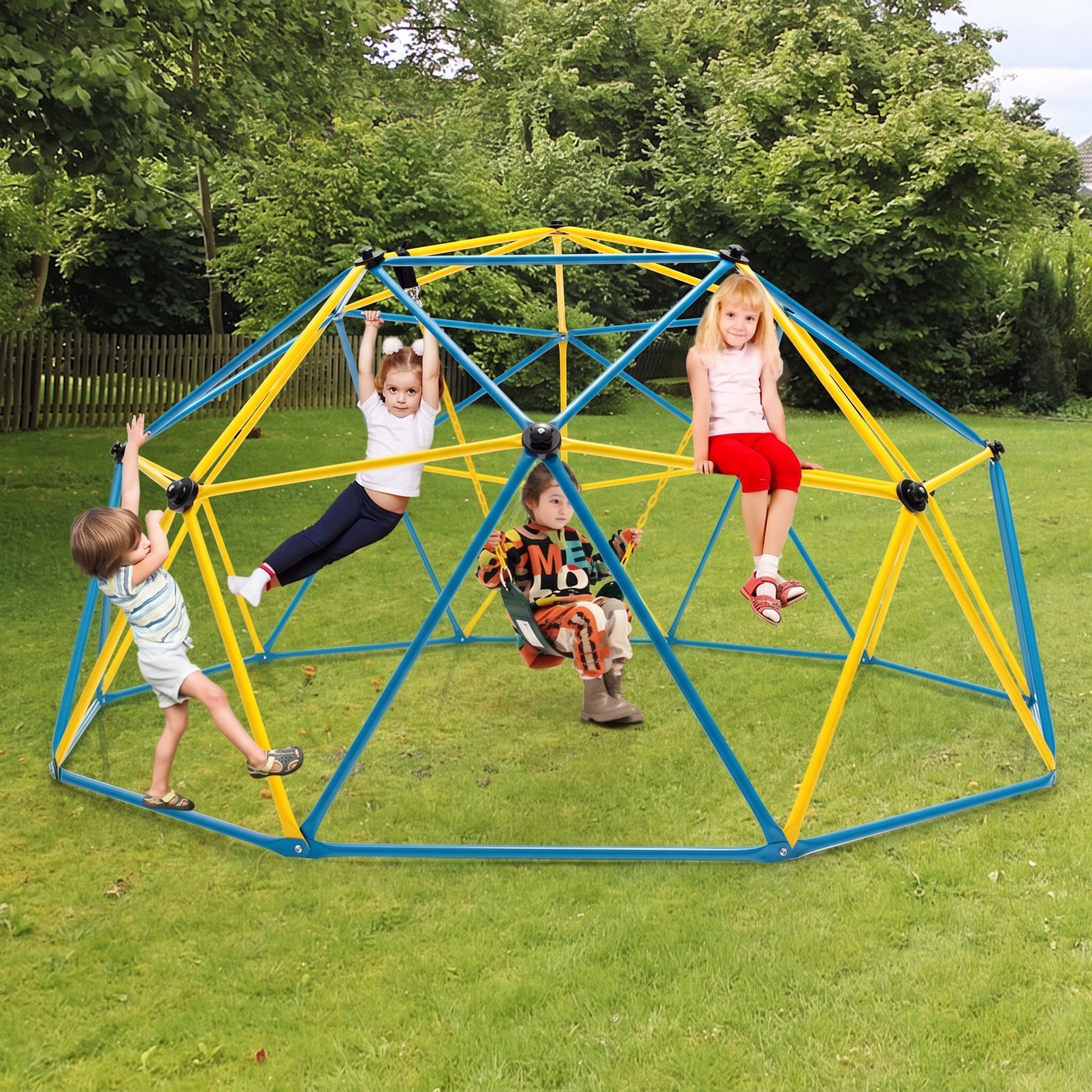 Geometric Dome Climber Climbing Backyard Jungle Gym Swing - detail