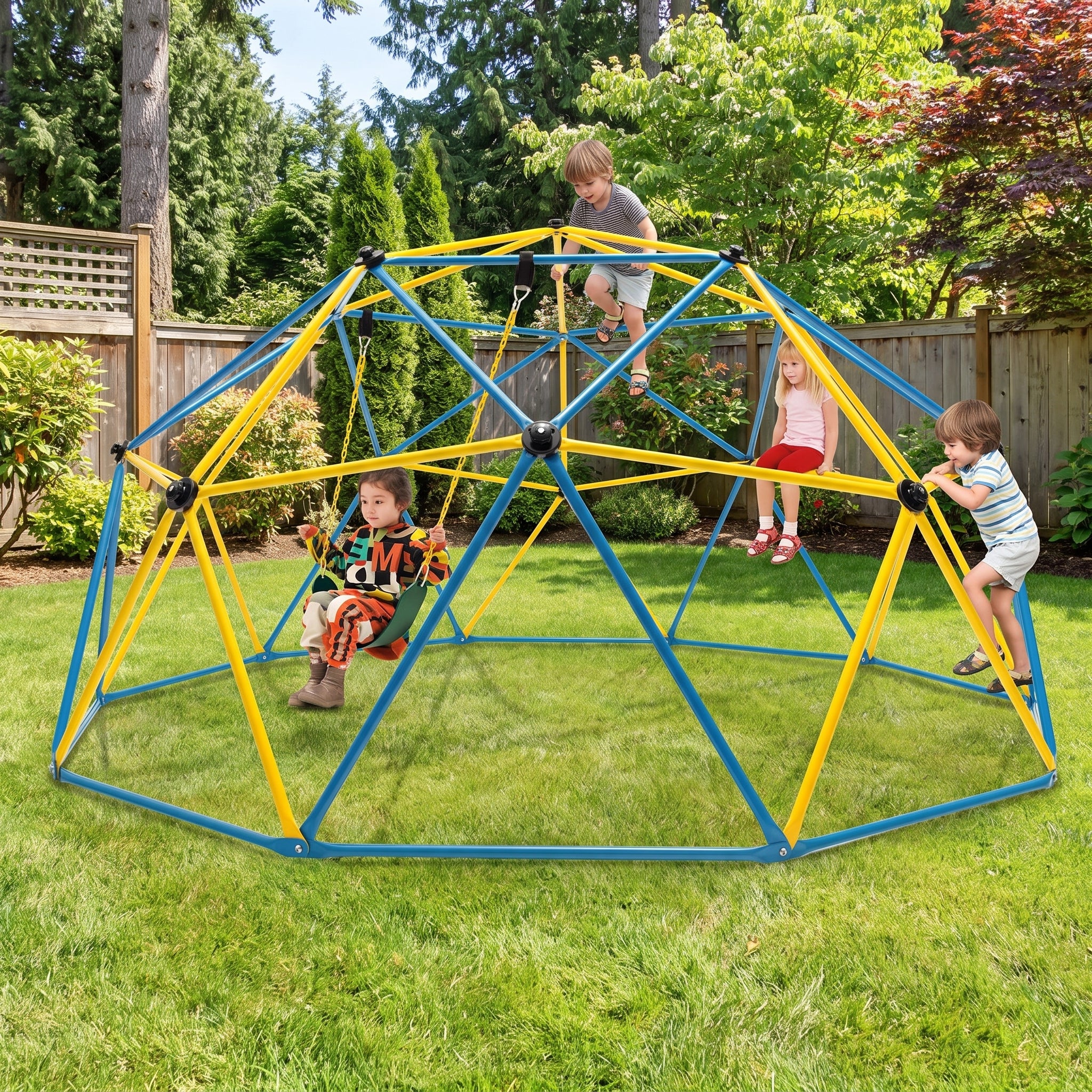 Geometric Dome Climber Climbing Backyard Jungle Gym Swing - hero