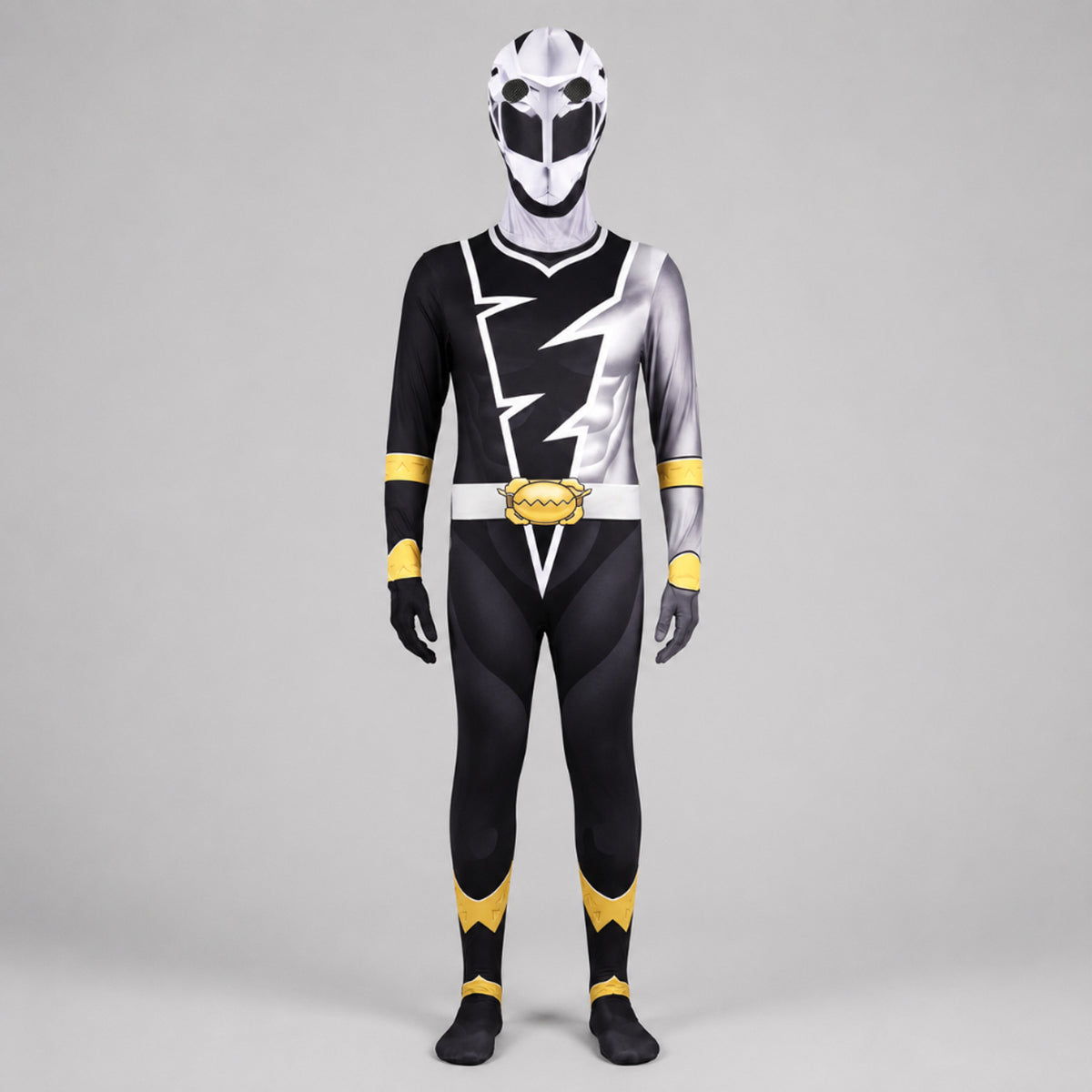 Kids' Halloween Superhero Costume Jumpsuit Dress Up With Lightning Bolt Chest Panel - Image 6