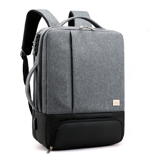 Laptop Bag Backpack 15.6 Inch Two-Tone USB Charging Port Lock - Image 13