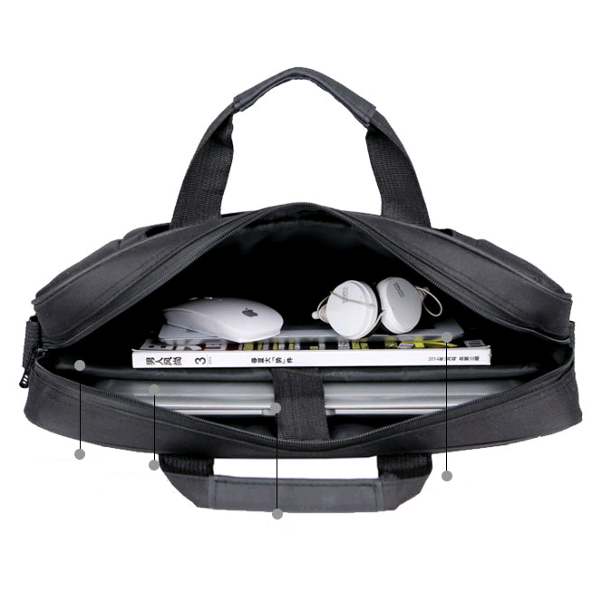 Laptop Bag Black Messenger Waterproof Shockproof - Image 4