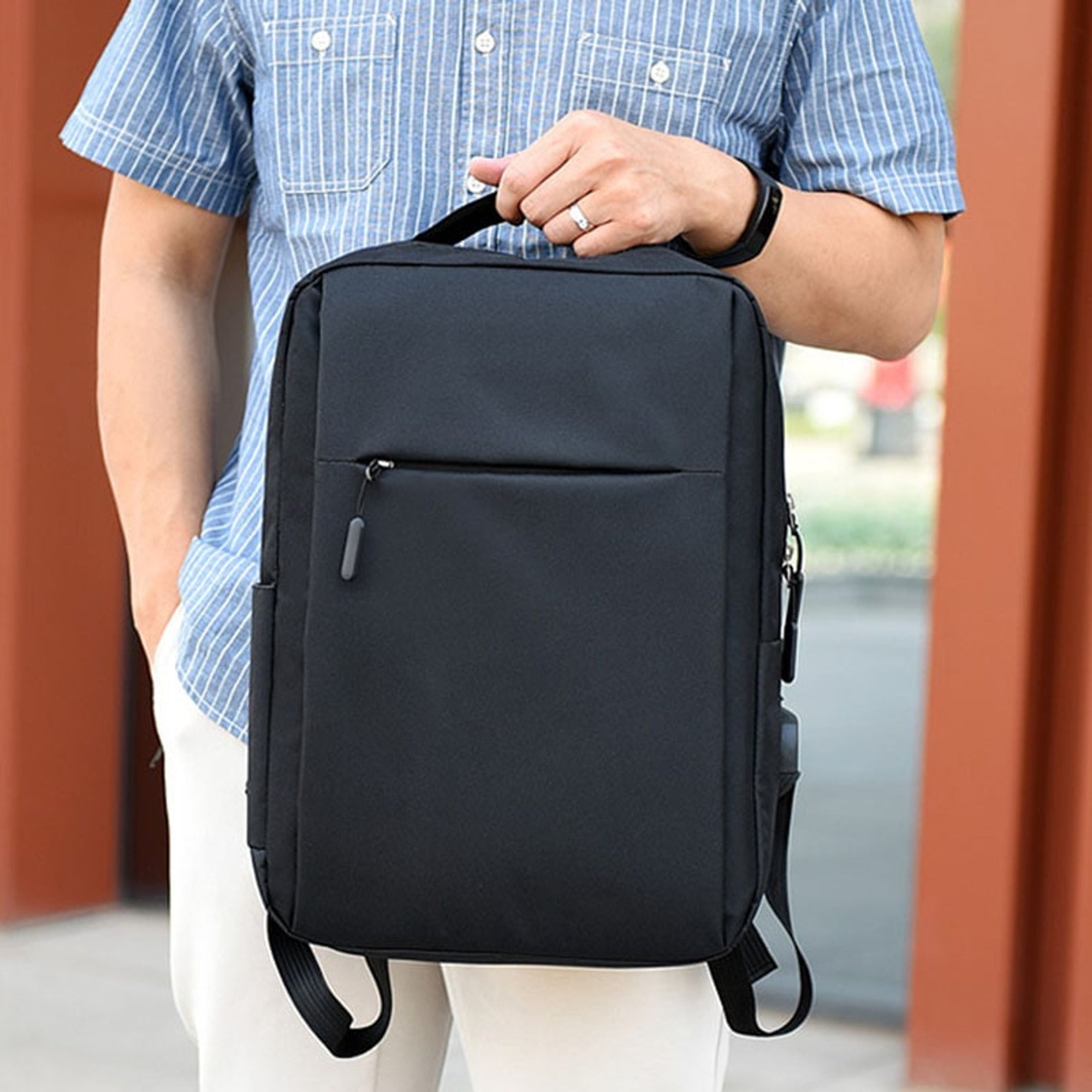 Laptop Bag Business Backpack Large Capacity USB Port Leisure Travel - Image 12