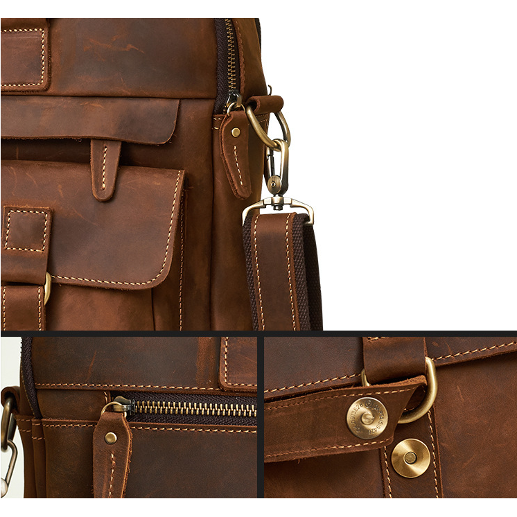 Laptop Bag Leather Briefcase Messenger - Image 10
