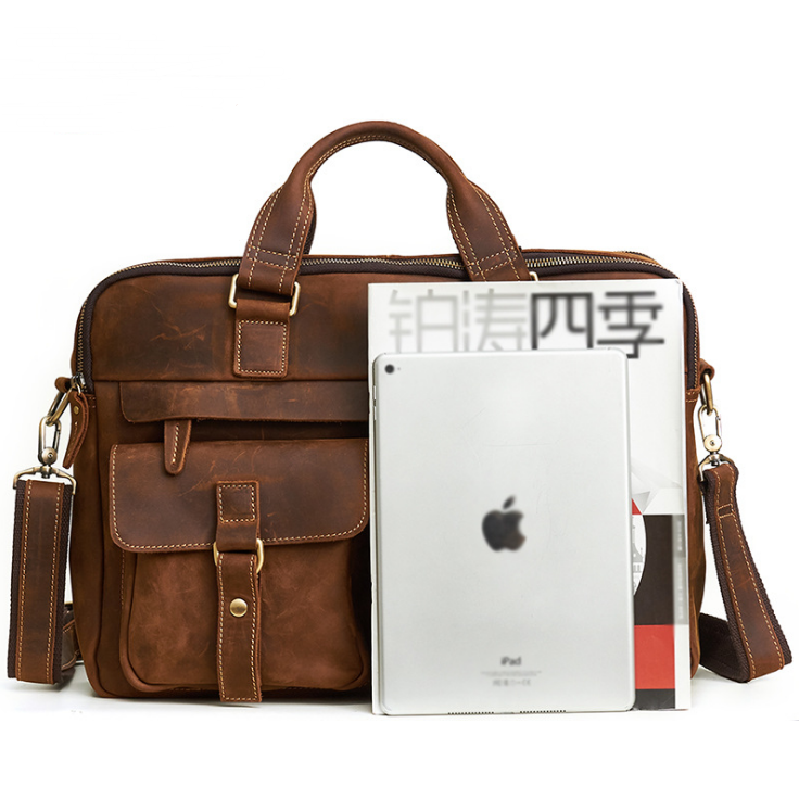 Laptop Bag Leather Briefcase Messenger - Image 9