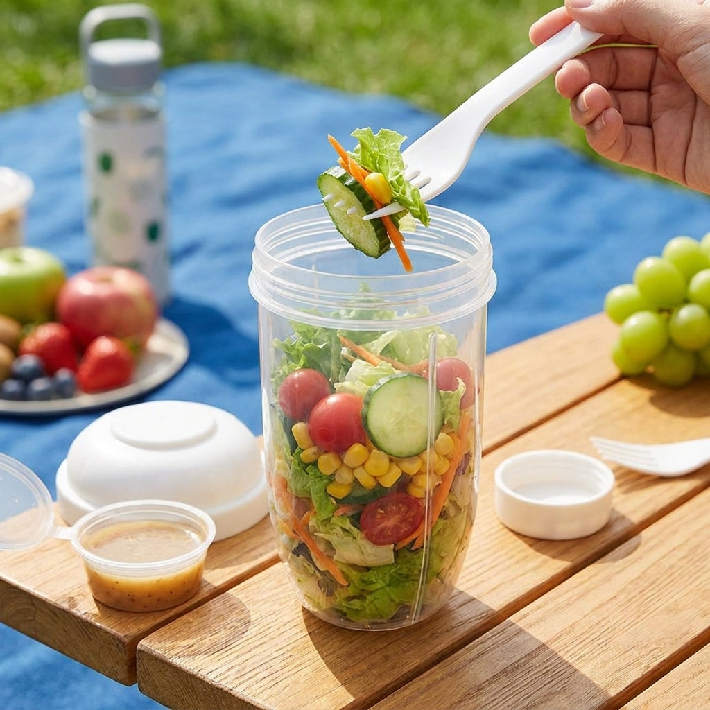 Leakproof Salad Cup with Fork - Image 6