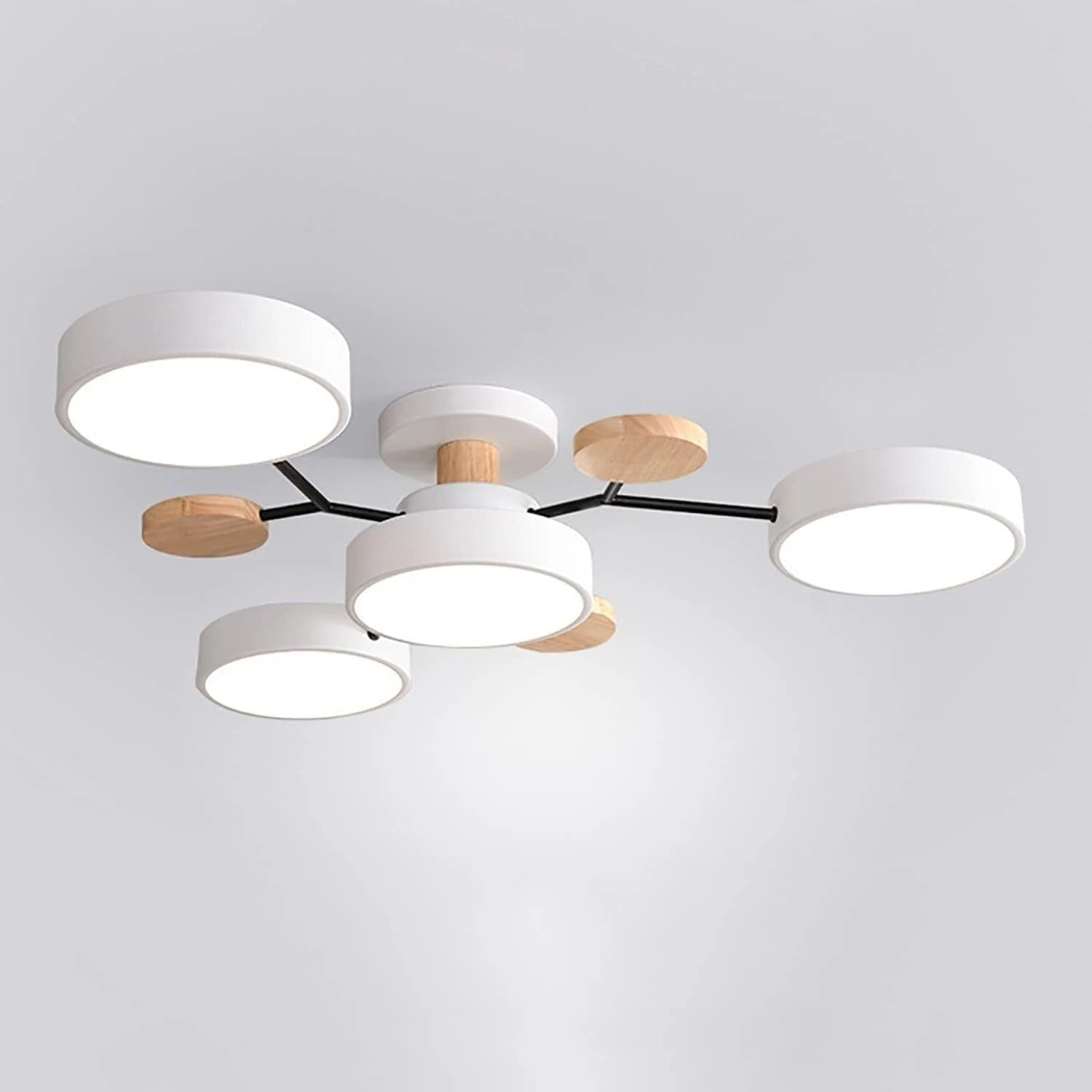 LED Ceiling Light Semi-Flush Ceiling Light Light Modern Multi-Arm Wood - Image 14