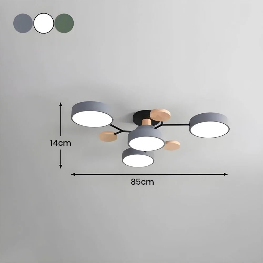 LED Ceiling Light Semi-Flush Ceiling Light Light Modern Multi-Arm Wood - Image 7