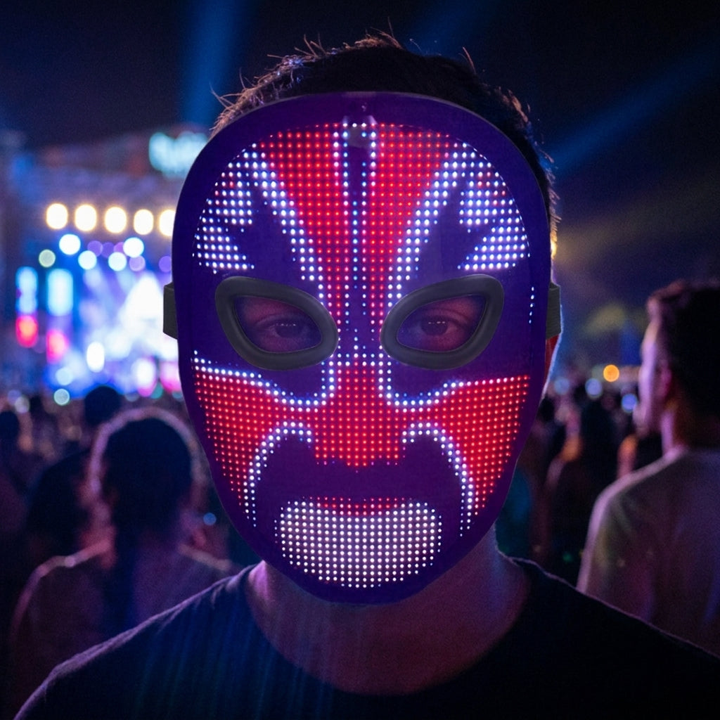 LED Mask Programmable Full Color App Controlled Halloween - hero