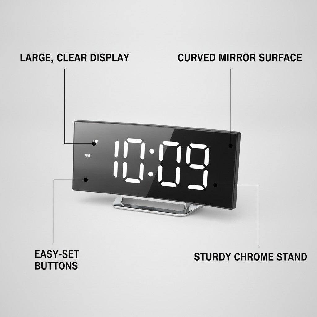 mirror alarm clock key benefits and features
