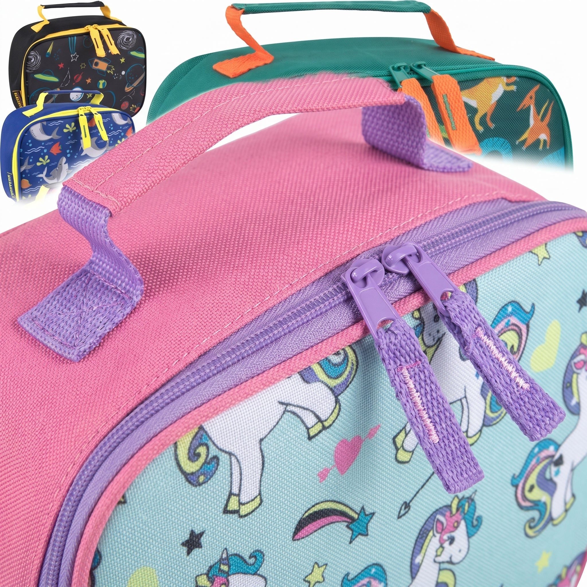 Lunch Bag Insulated Childrens Colorful Patterned Soft Sided - detail