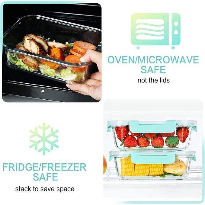 Meal Prep Containers Glass Food Microwave Safe Glass - Image 5